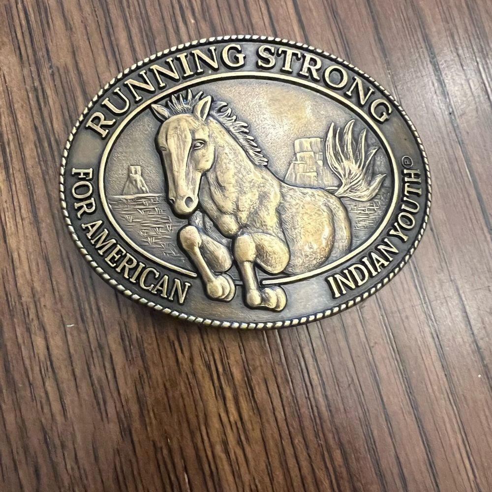 Vintage Native American Indian Youth 1996Horse Belt Buckle 1996.  Western.